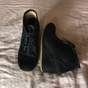 Black wedge bootie